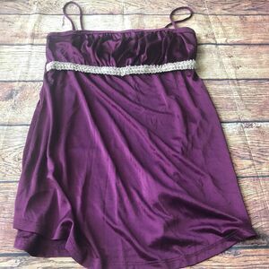 Anxiety Purple Ruffled Camisole Tank Top Women’s Size See Measurements